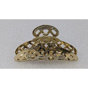 Bebe Gold Metal Hair Claw Clip With Rhinestone Letters